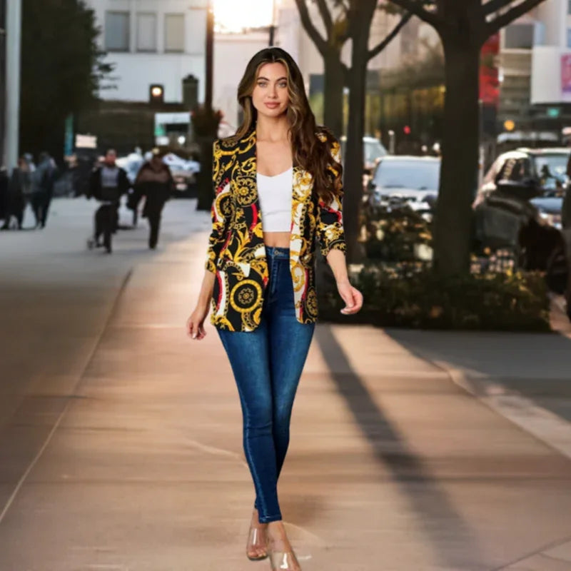 Blazer multi imprimé femme