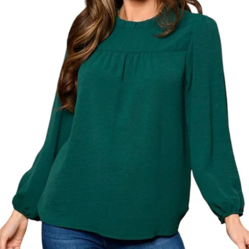 Chemisier col montant volanté - C'est Elle