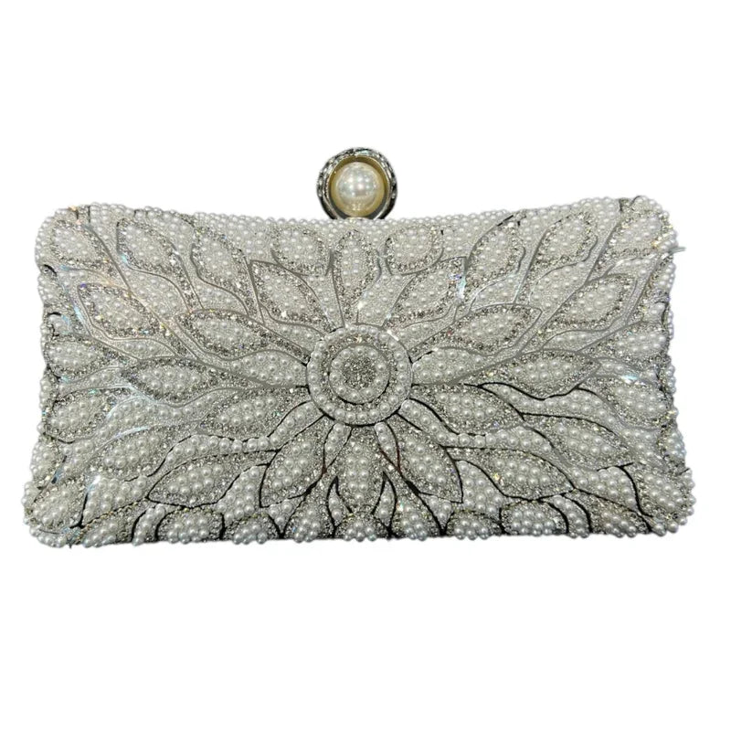 Pochette fleur #couleur_argent
