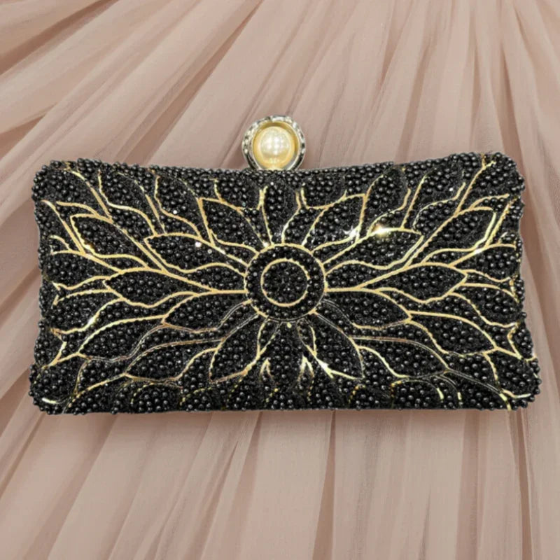 Pochette fleur femme #couleur_or