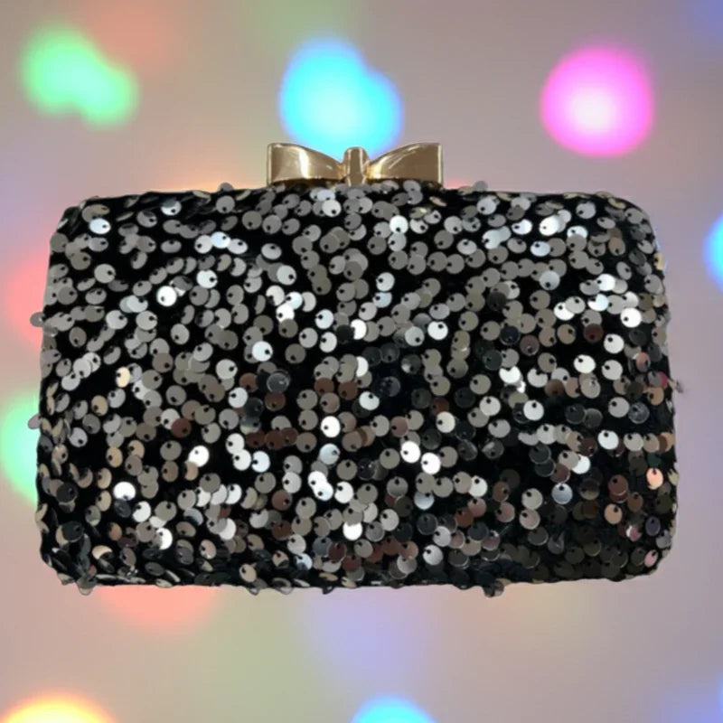 Pochette paillette #couleur_noir