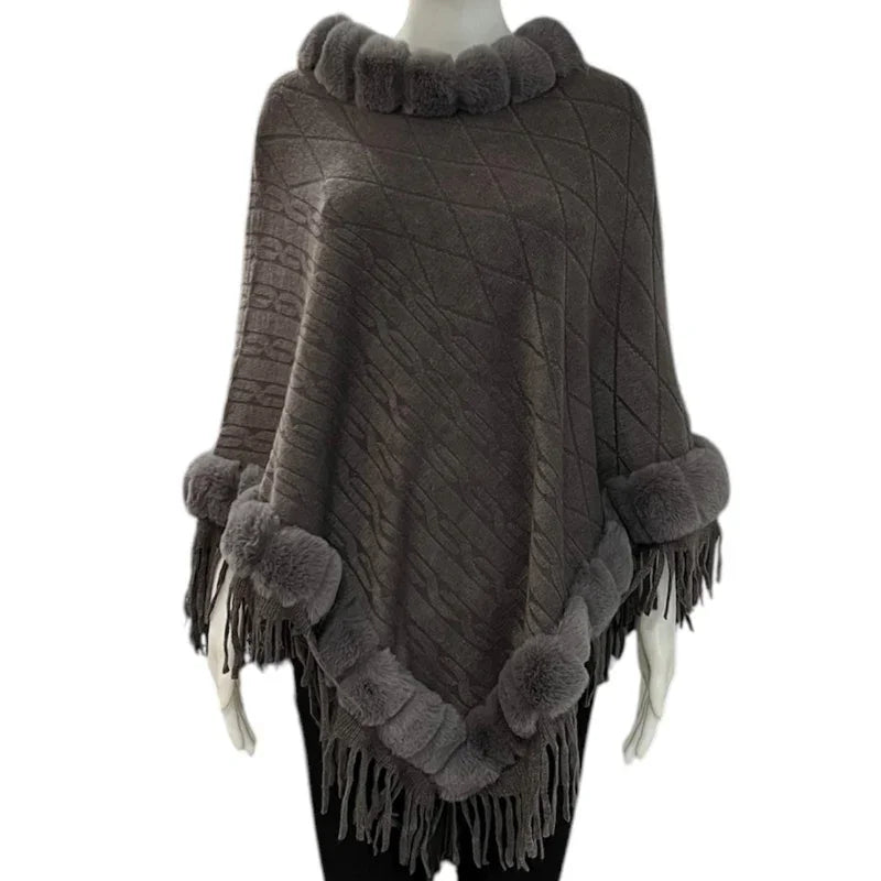 Poncho fausse fourrure - C'est Elle