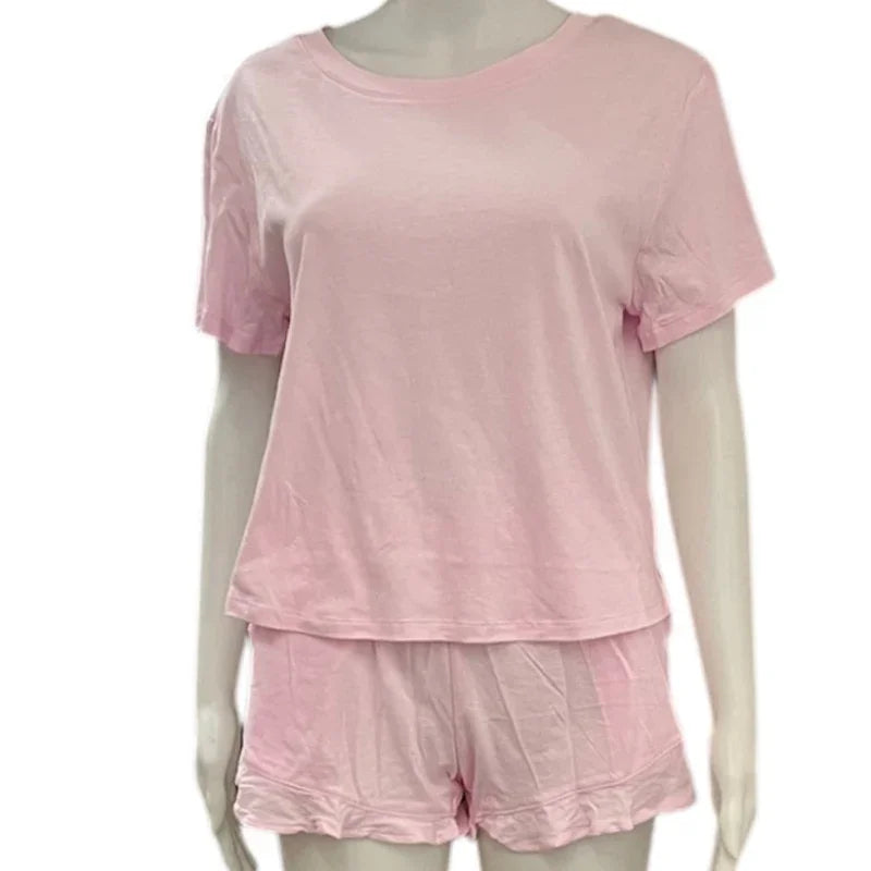 Pyjama short t-shirt #couleur_rose