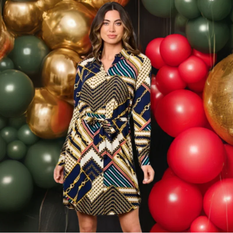 Robe midi boutonnée devant