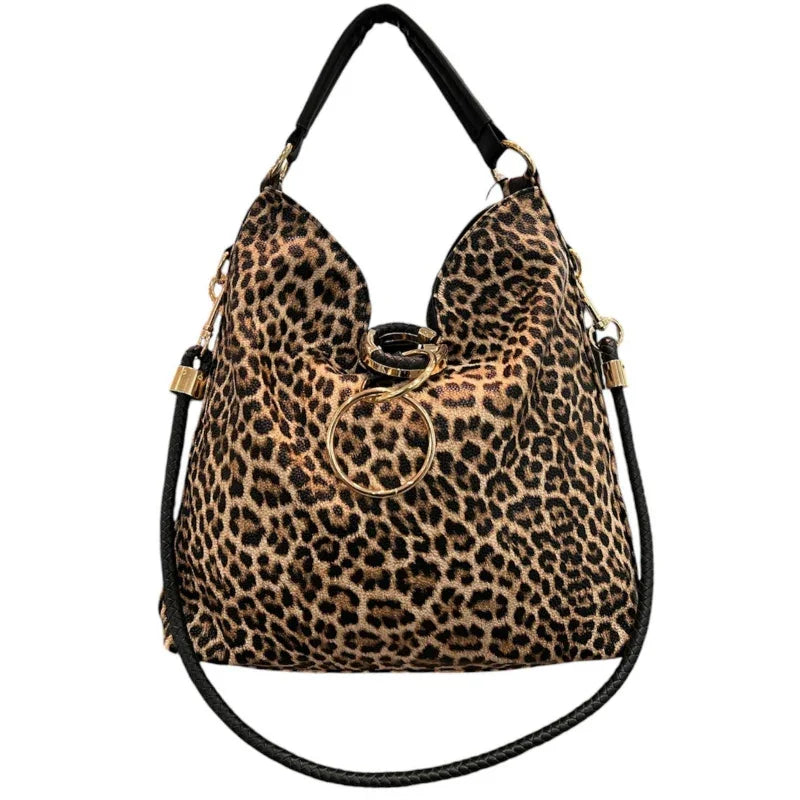 Sac à main anneaux #couleur_léopard