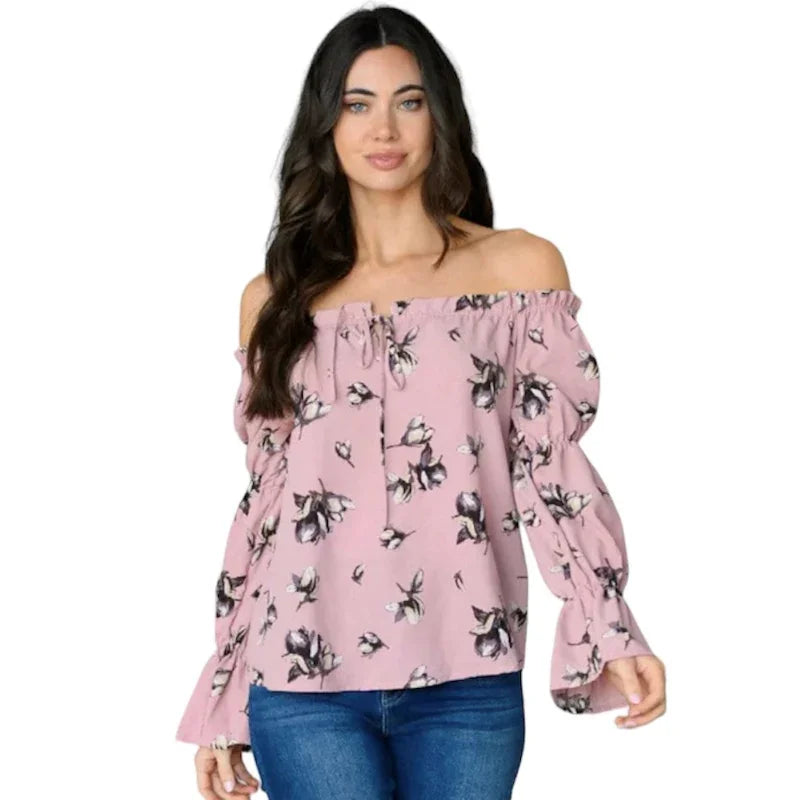 Blouse épaule dénudée #couleur_vieux-rose