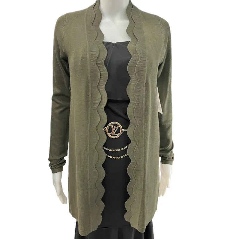 Cocobleu New York cardigan long ouvert #couleur_olive