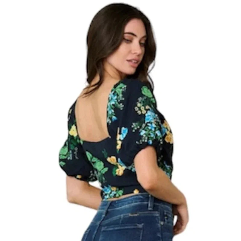 Crop top manches bouffantes - C'est Elle