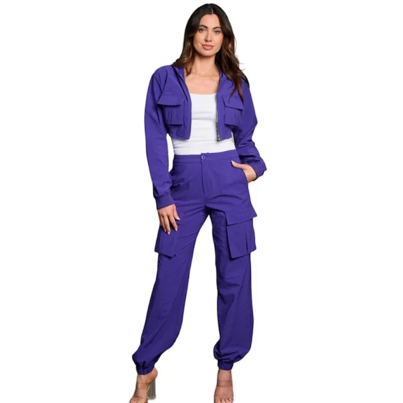 Ensemble pantalon et veste #couleur_mauve