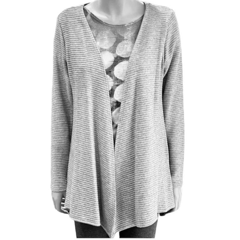 Julia Divina cardigan gaufré gris - C'est Elle