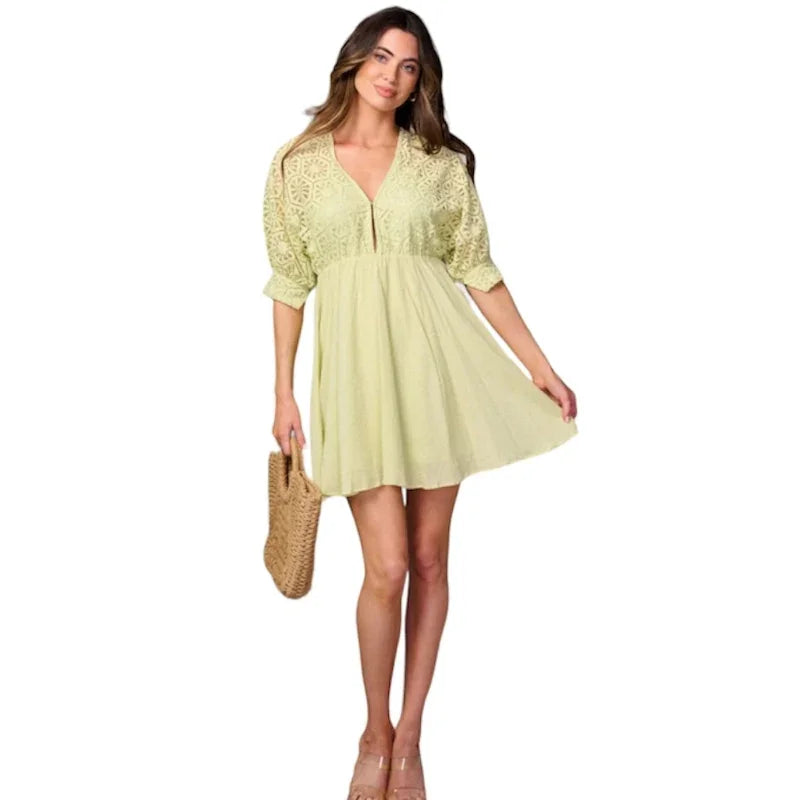 Mini robe évasée #couleur_lime