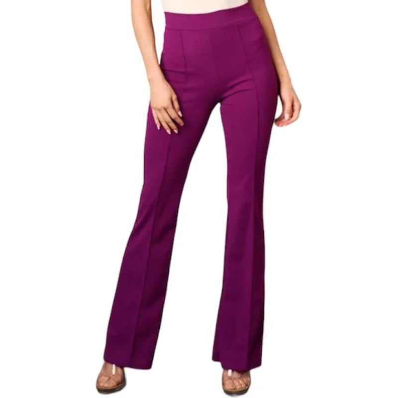 Pantalon taille haute #couleur_prune