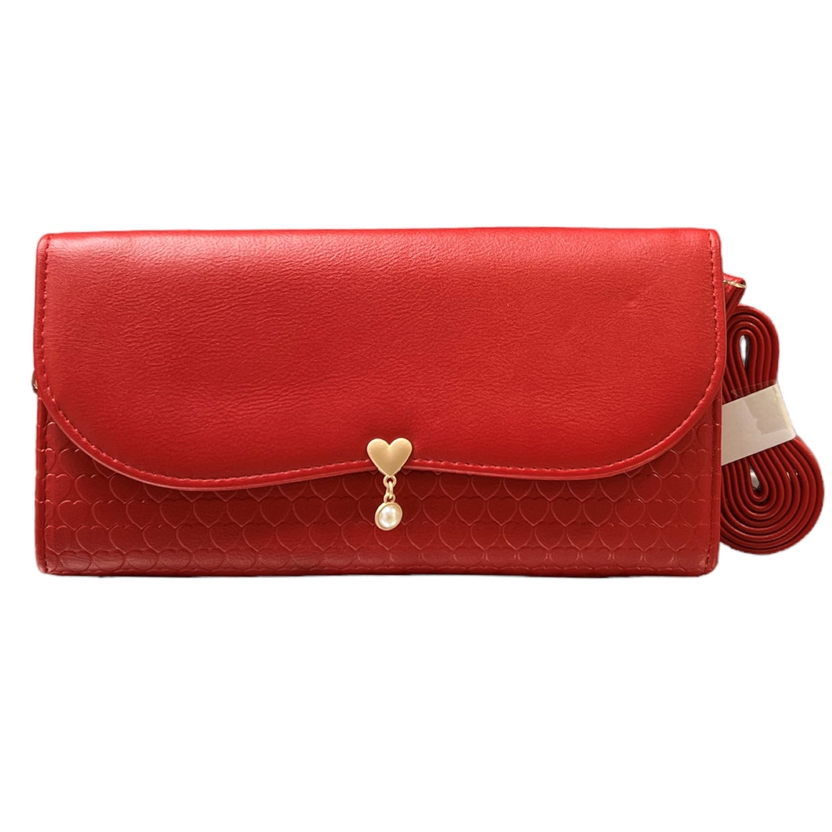 Bienvenue dans le monde audacieux de C'EST ELLE! Ce portefeuille avec ganse rouge offre une sensation de luxe et de risque; son design beau vous permettra de prendre le contrôle de votre look. Vivez votre aventure avec style et audace!
