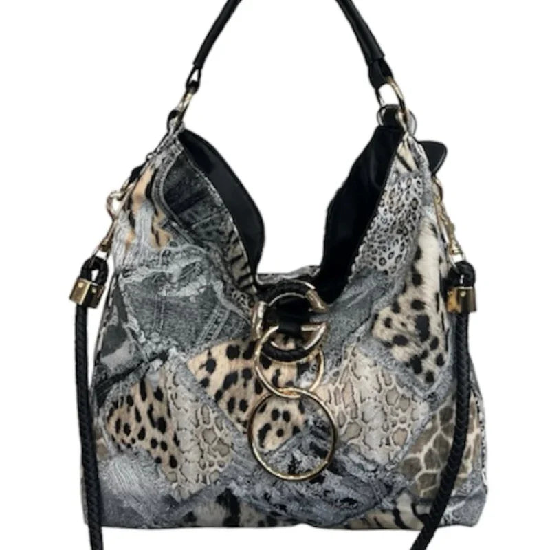 Sac à main anneaux lettre G #couleur_animal