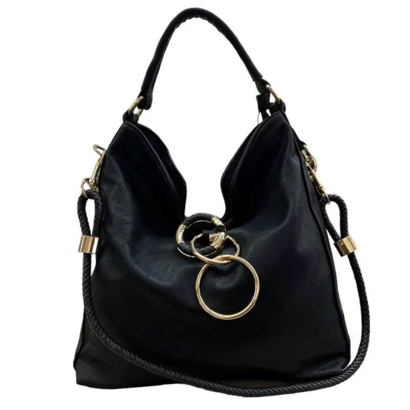 Sac à main anneaux lettre G #couleur_noir