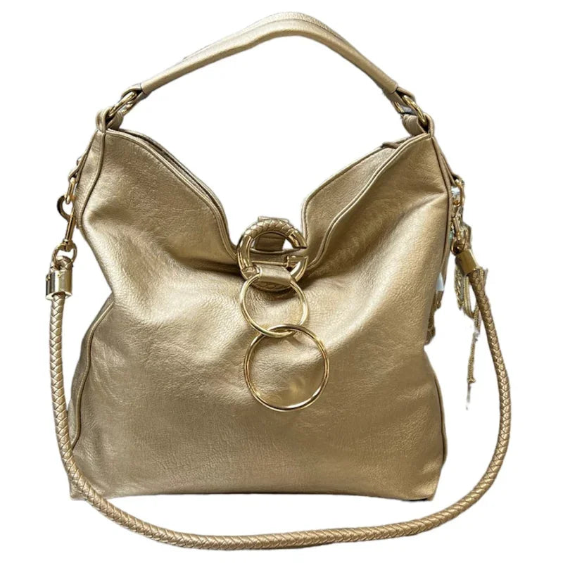 Sac à main anneaux lettre G #couleur_or