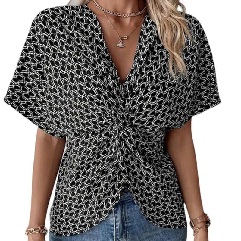 YARA top twisté en avant noir - C'est Elle