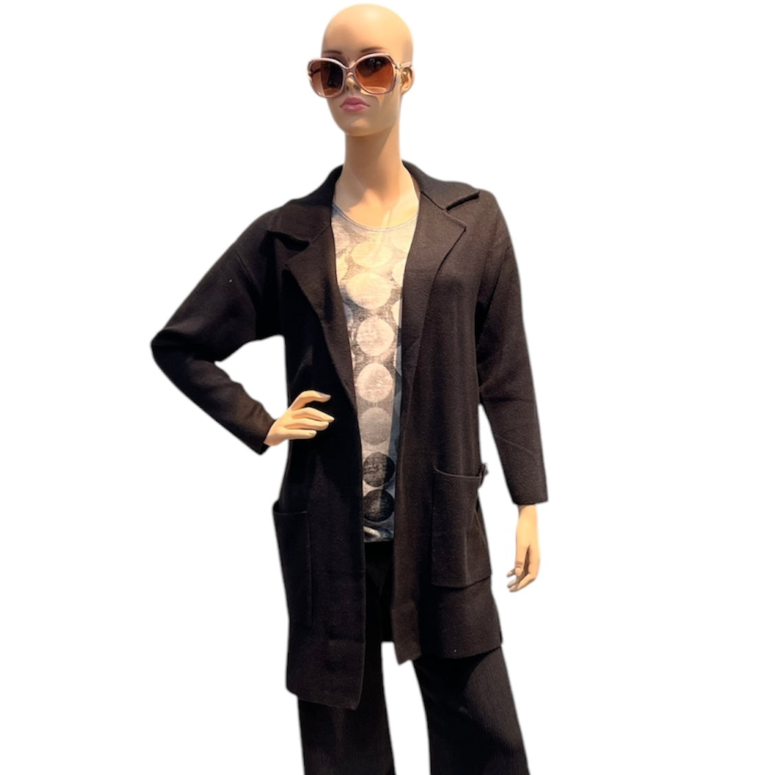 Blazer en tricot femme #couleur_noir