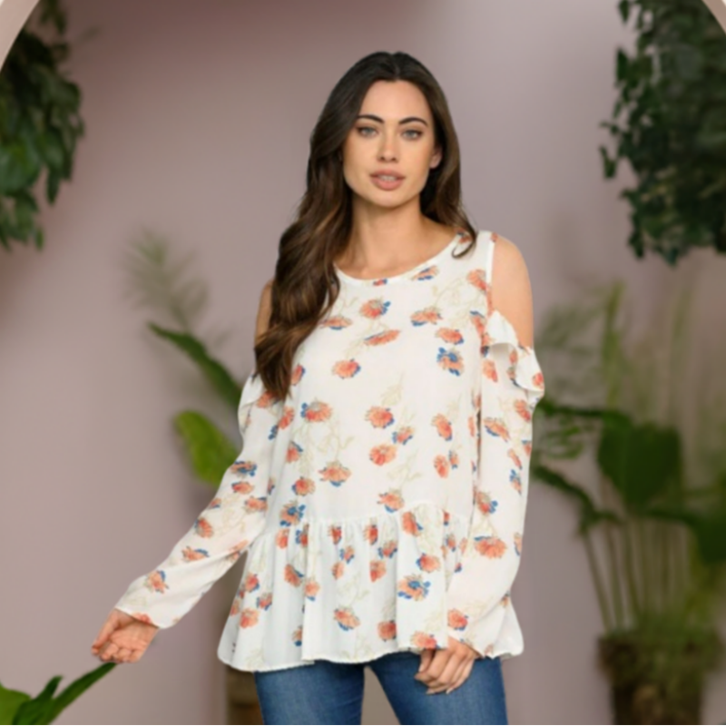 Blouse C'est Elle fleurie