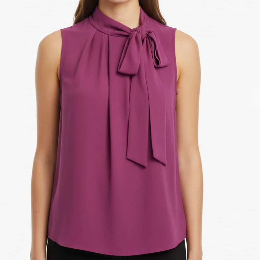 Blouse avec noeud #couleur_prune
