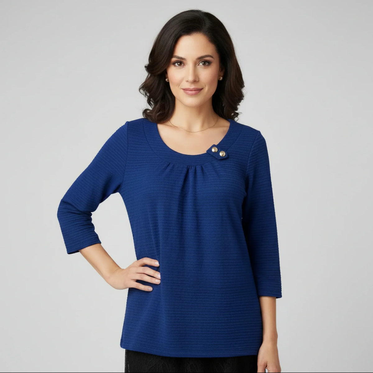Blouse col rond #couleur_bleu-rotal
