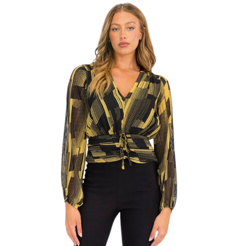 Blouse courte femme #couleur_jauneetnoir
