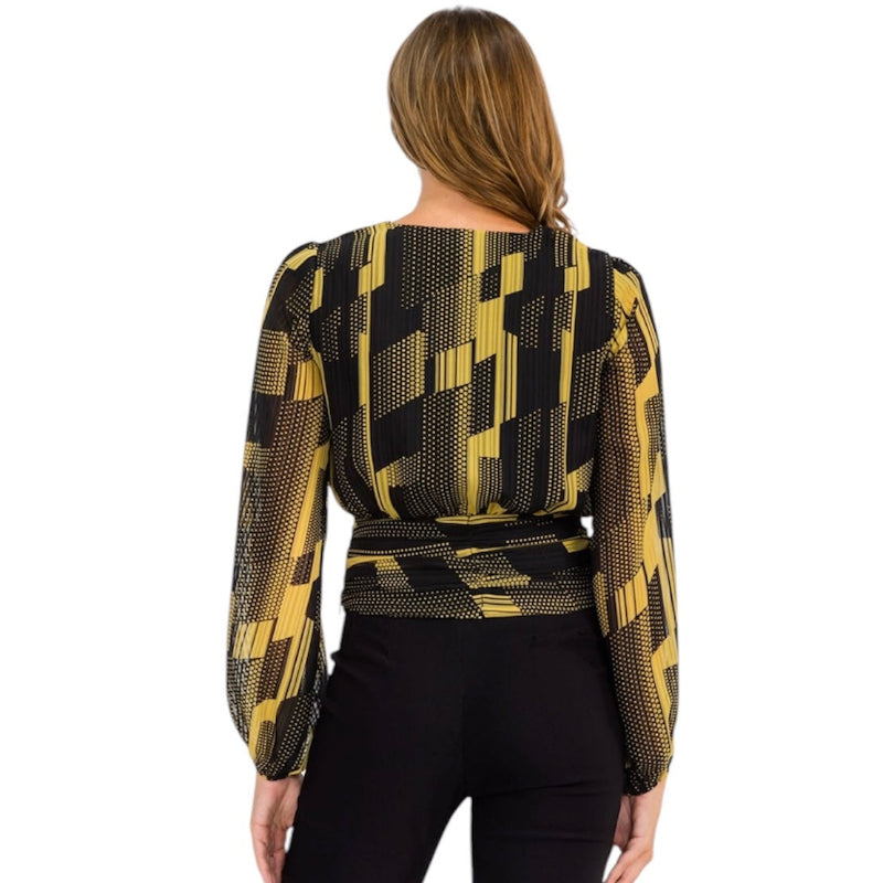 Blouse courte femme #couleur_noiretjaune
