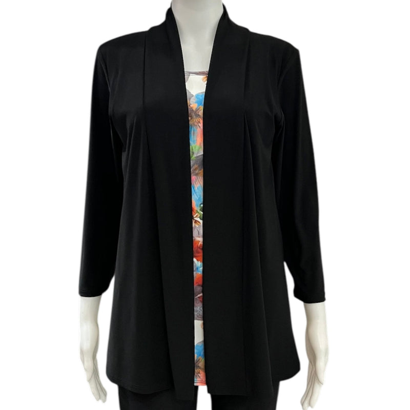 Blouse fleurie dans cardigan