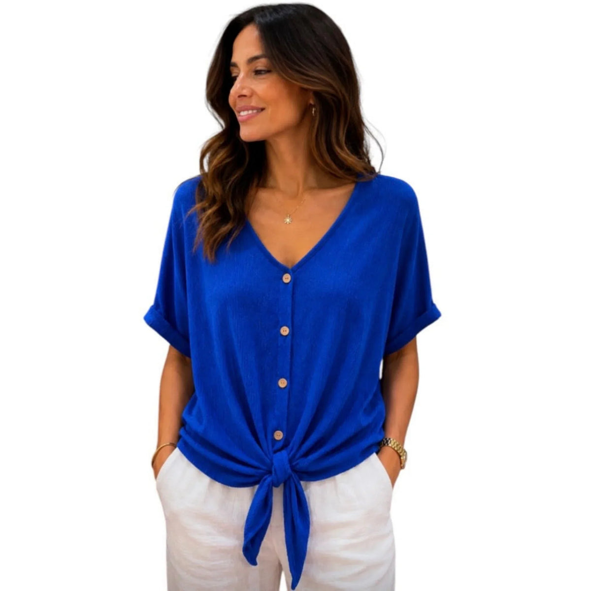Blouse fluide Julia Divina bleu royal