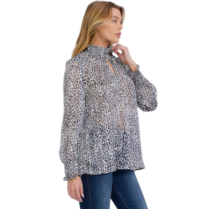 Blouse imprime leopard #couleur_gris