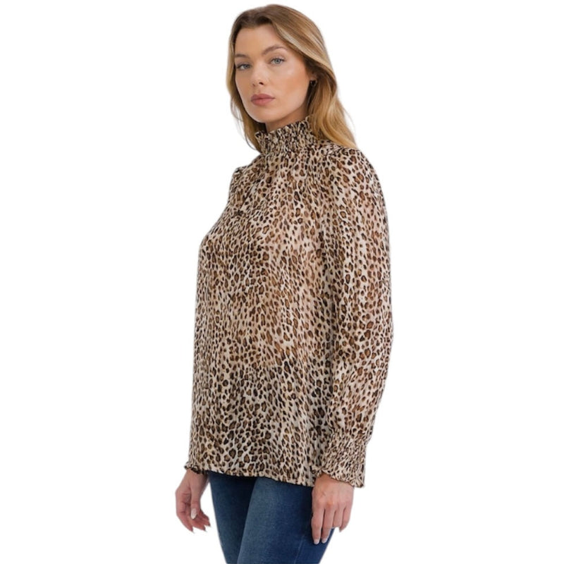 Blouse imprime leopard #couleur_brun