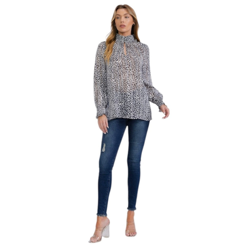 Blouse imprimé léopard #couleur_gris