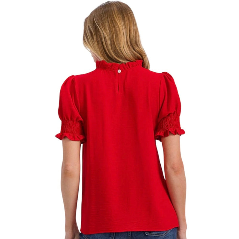 Blouse manche bouffante #couleur_rouge