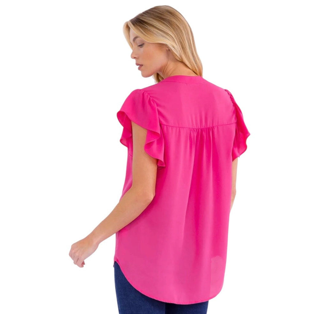 Blouse manche volantée