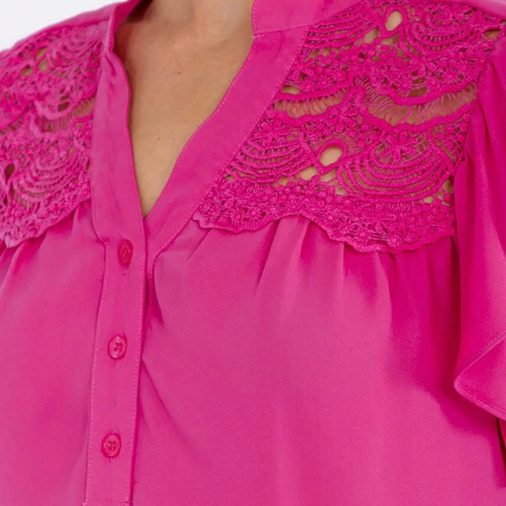 Blouse manche volantée femme