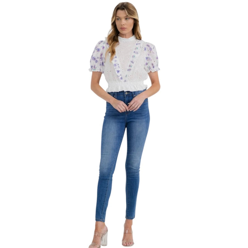Blouse à manches bouffantes #couleur_blanc
