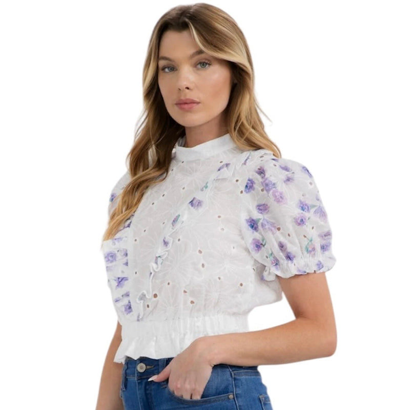 Blouse à manches bouffantes #couleur_lavande