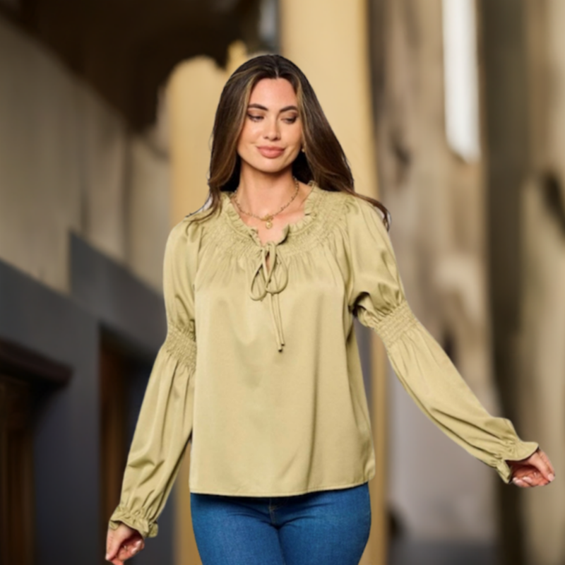 Blouse smockée femme