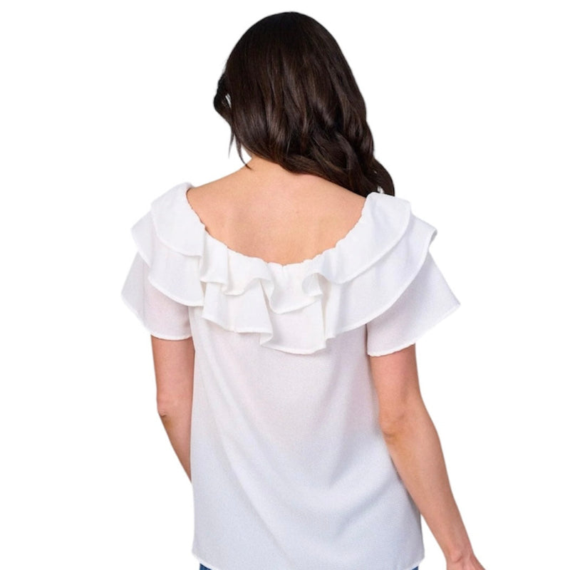 Blouse à volants #couleur_blanc