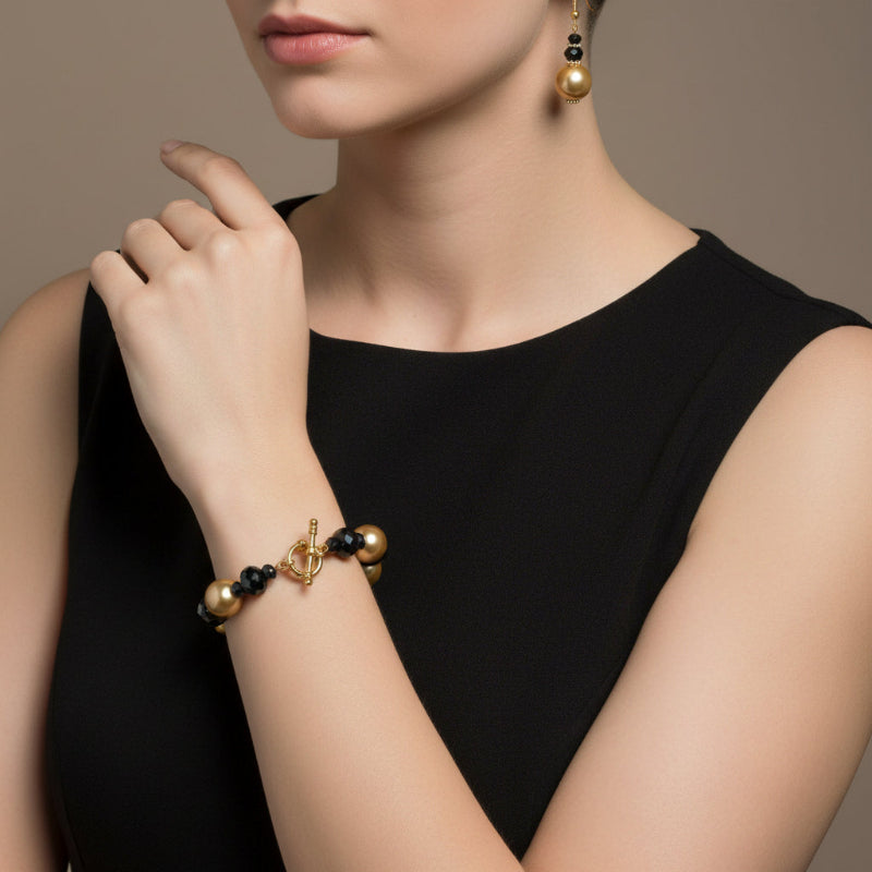 Bracelet et boucle d'oreille or