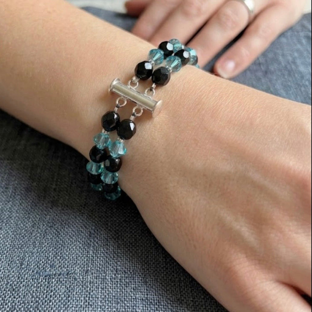 Bracelet onyx et verre
