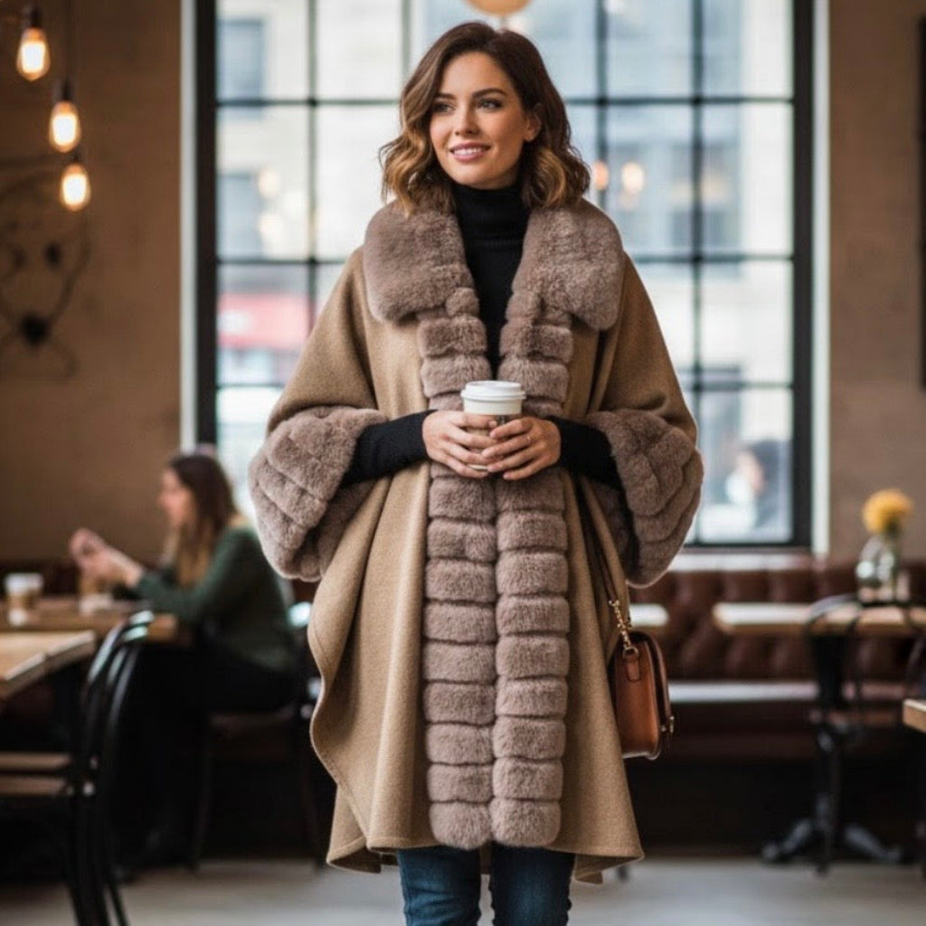 Cape de fourrure #couleur_beige