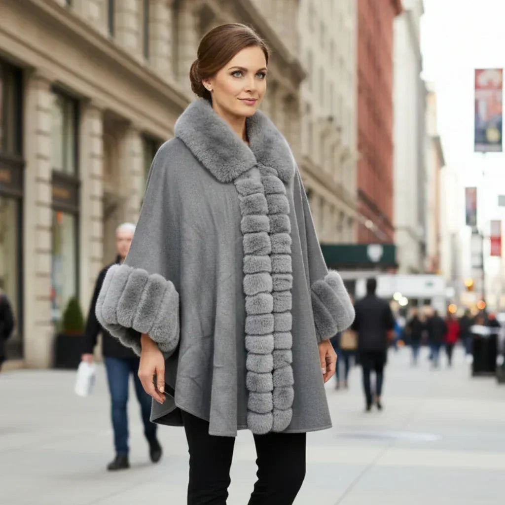 マフラー/ショール A POINT etc. Fake Fur Cape C'est Elle fur cape for women | C'est Elle