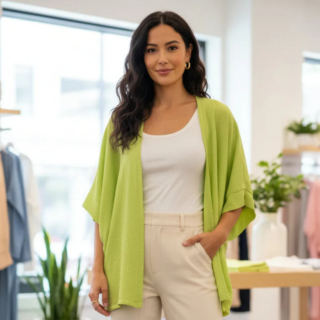 Cardigan kimono #couleur_lime
