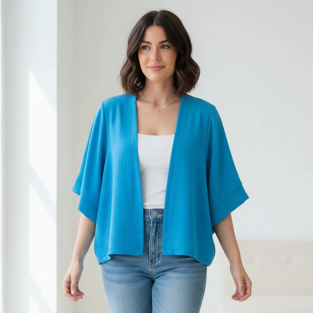 Cardigan kimono #couleur_turquoise