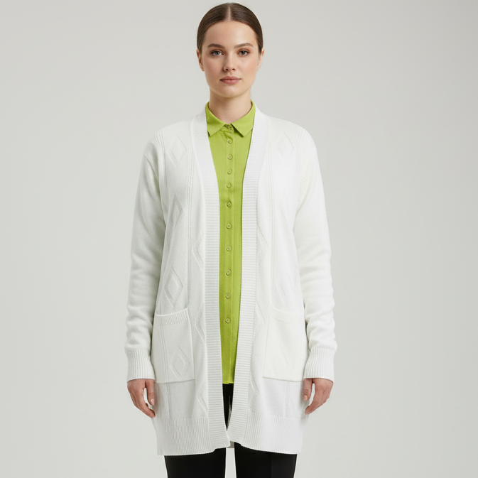 Cardigan tendance #couleur_blanc
