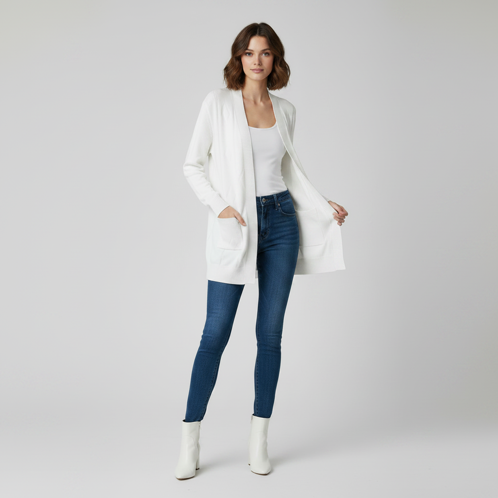 Cardigan tendance #couleur_blanc