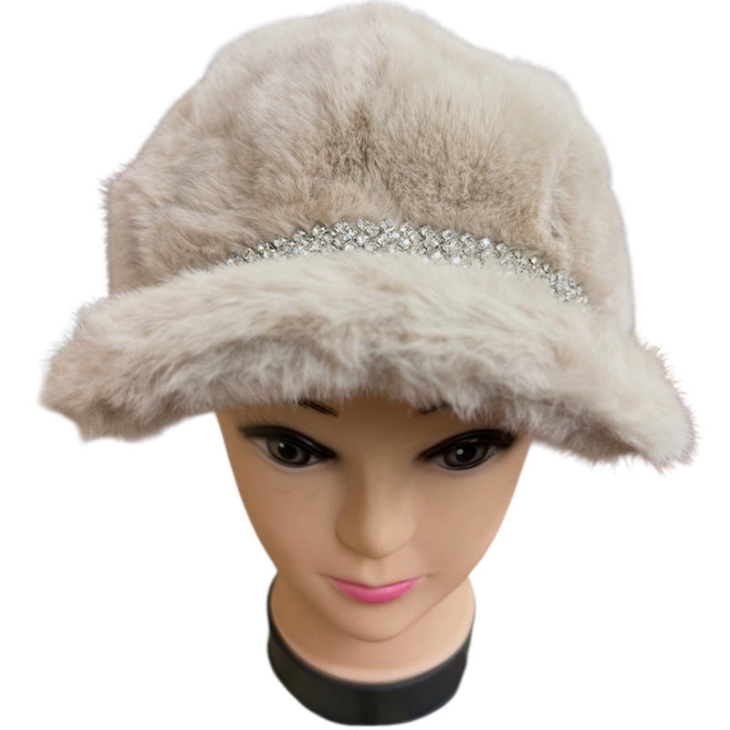 Casquette fourrure vanille