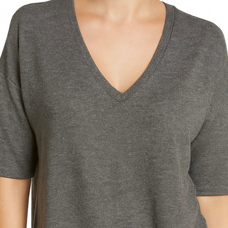 Chandail Col V Femme #couleur_charcoal