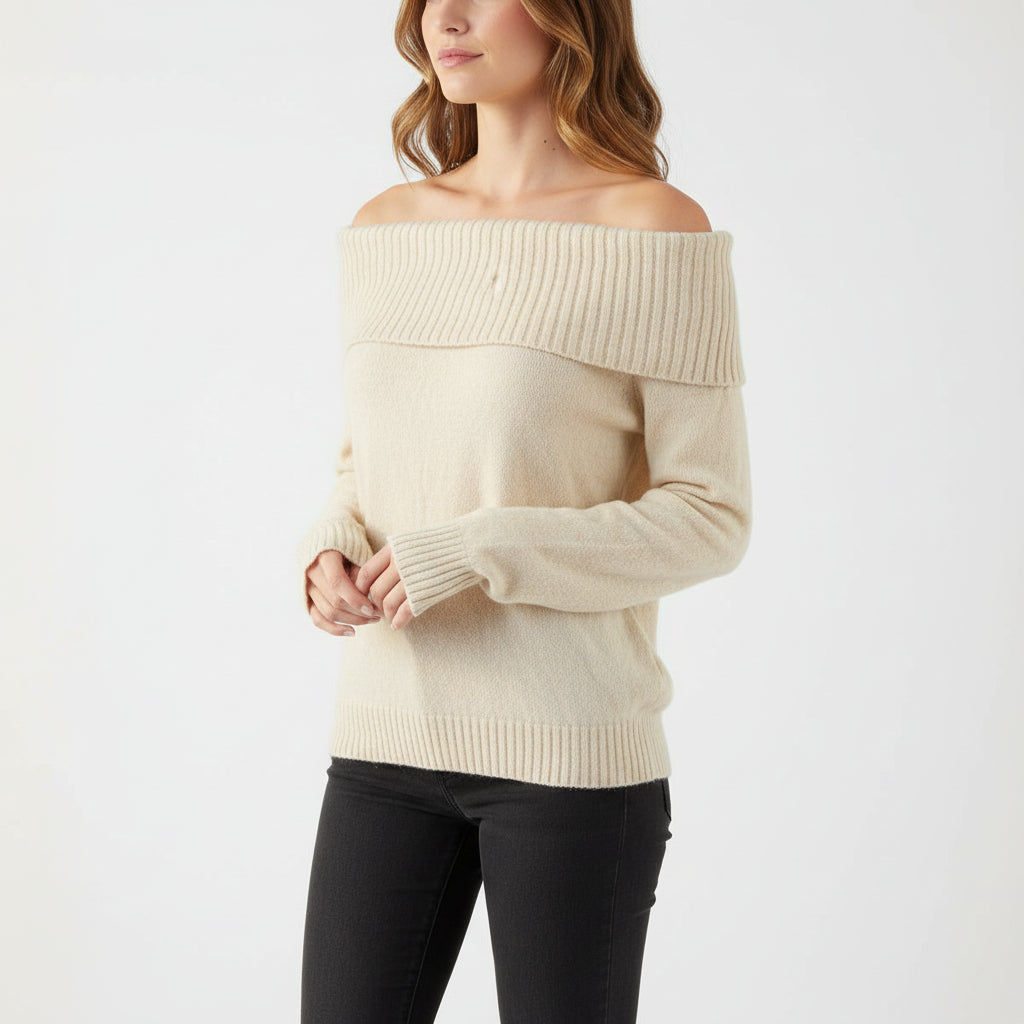 Chandail col bateau femme